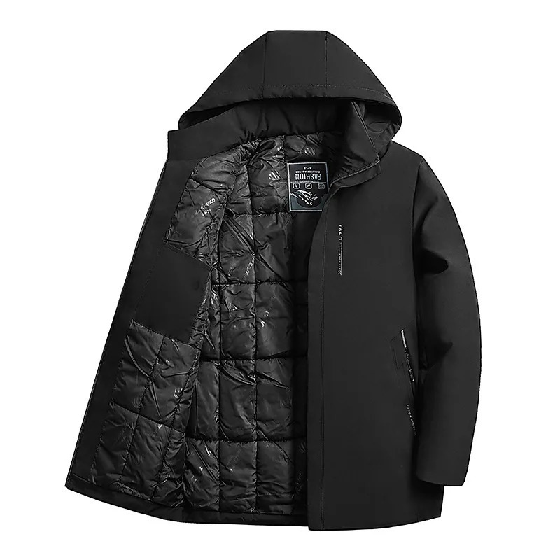 Warm long coat thick medium long coat mens warm coat winter inflatable jacket fashionable Parka coat mens winter warm coat 241007