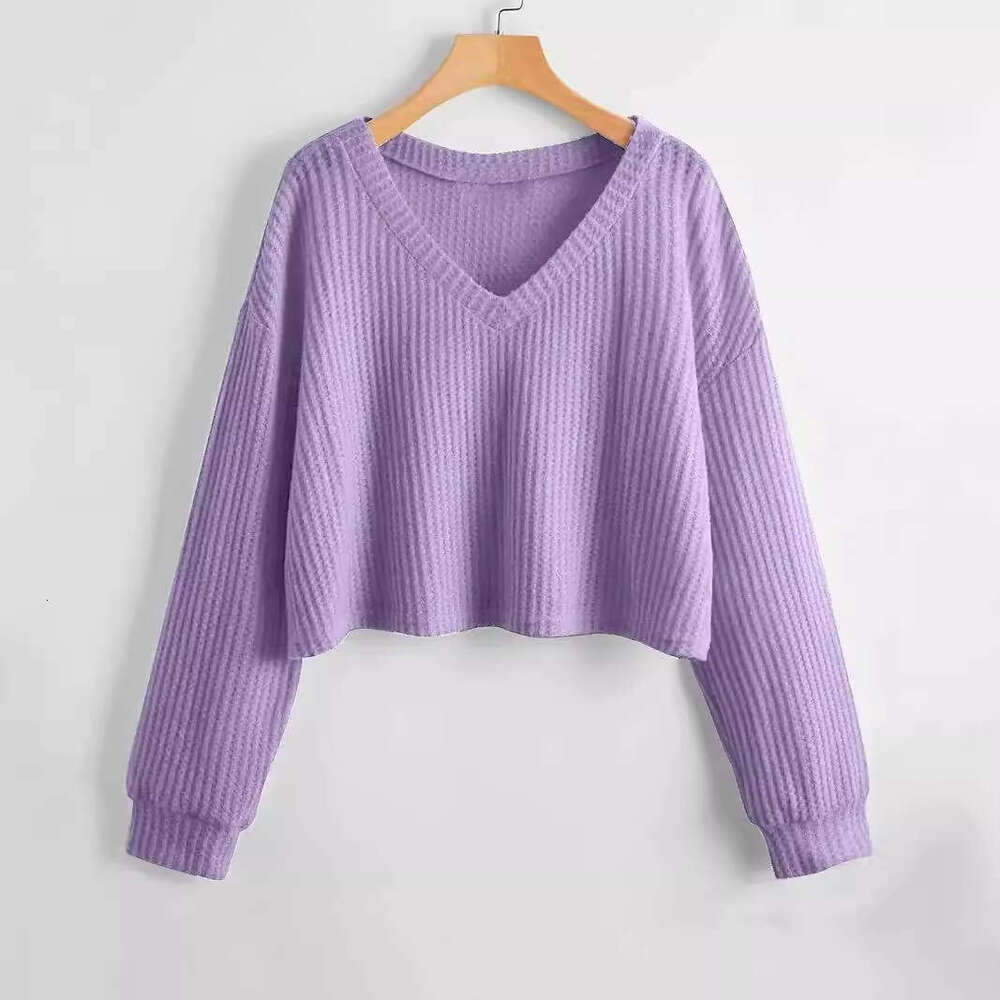 New Fall/Winter 2024 pullover V-neck loose long-sleeved lazy Christmas knitwear