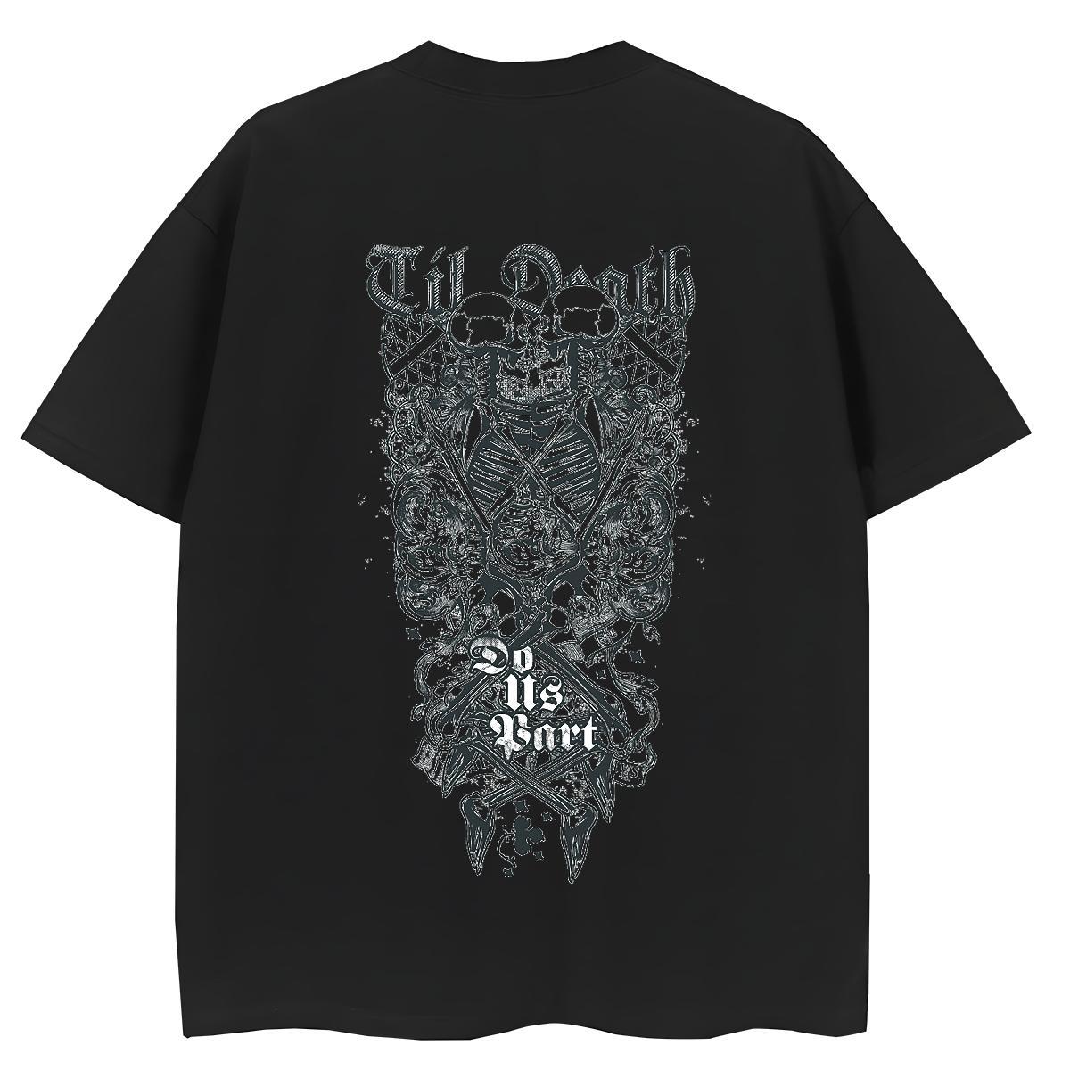 Classic T Shirt For Woman 230g Pure Cotton Breathable Crew Neck Street Wear skull Tshirt for Man Woman Lady Oversized Tops Shirt