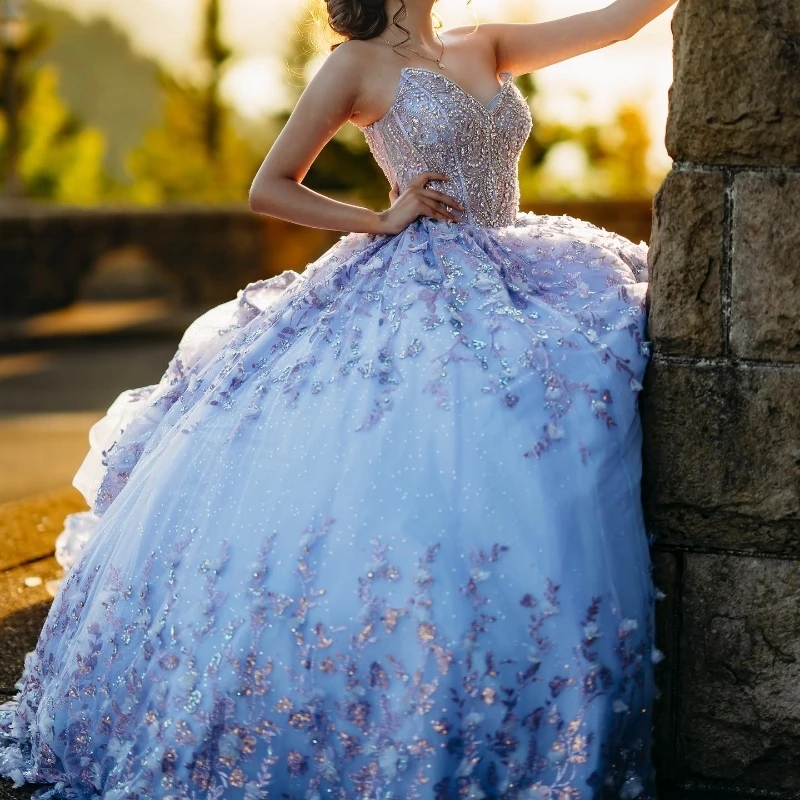 Sexy Off the Shoulder Shiny Quinceanera Dresses Sequin Lace Applique Tulle Beads Ball Gown Birthday Party Sweet 16 Vestidos De 15 Anos