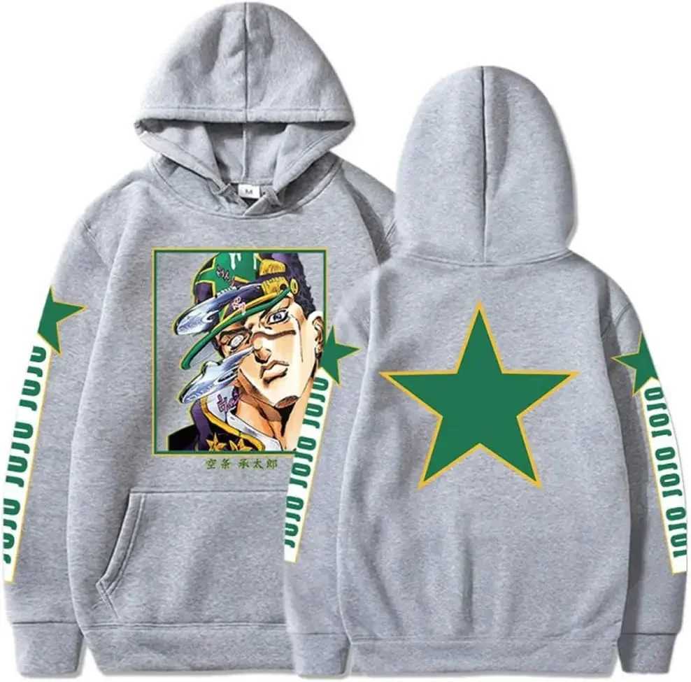 Unisex Kujo Jotaro Hoodie Jonathan Joseph Sweatshirt Pullover JoJo Long Sleeve Anime Hoodie LX241011