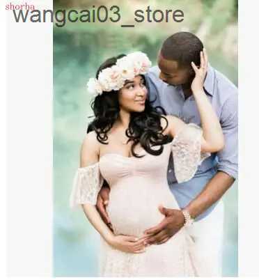 Maternity Dresses New photography Long Dress Pregnant Women Sexy Photography Props Dress Photo Shoot Dresses Pregnant Women Off Shoulders Dress L24091