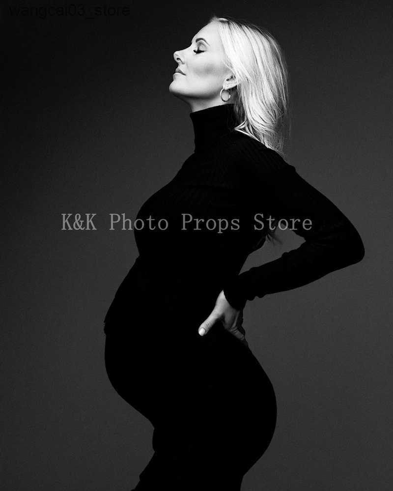 Maternity Dresses Maternity Dresses High Neck Long Sleeve Bodycon Dress for Photography Maternity - Versatile for Daily Wear Street Style Parties L240