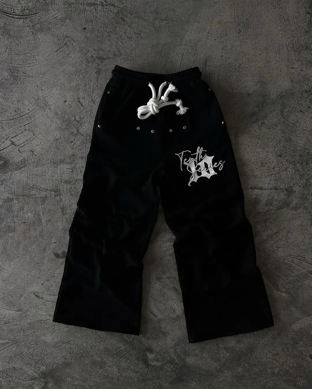 Y2K Trend Street Sports Pants Mens Harajuku Hip Hop Alphabet Embroidered Loose Casual Pants Elastic Waist Jogging Pants 240930