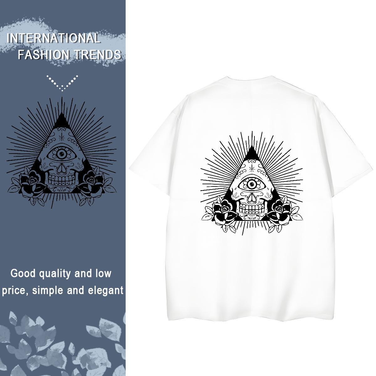 Factory Direct Womens T Shirts 100% Cotton 230g Crew Neck Breathable Beach eye of the devil Women Tshirts Popular Oversized Tops Shirt