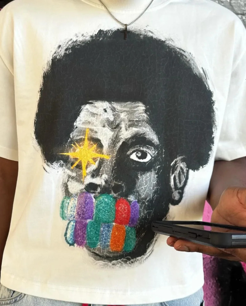 Y2K Gothic trendy letter printed Tshirt for men retro casual Harajuku round neck short sleeved couple clothing 241011