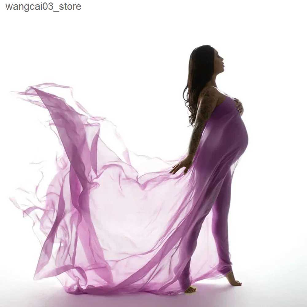 Maternity Dresses Soft Chiffon Fabric Maternity Photography Props Dress Studio Shooting Accessories Transparent Tulle Simple Modeling Fabric L240910 L