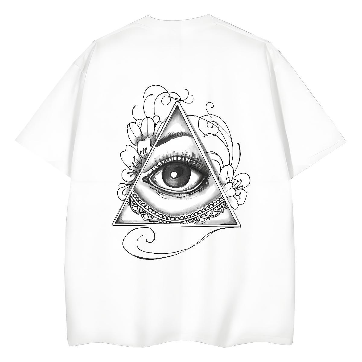 Factory Direct Woman T Shirts 230g Cotton O Neck Short Sleeves Home Outdoor eye of the devil Tshirt for Man Woman Wholesale Cartoon Anime Top Tees
