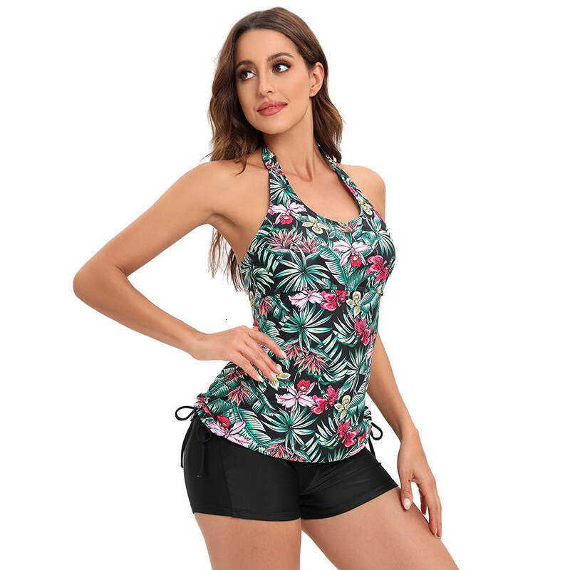 2022 New Conservative And Sexy Boxer Shorts Bikini Women's Split Body Belly Covering Swimsuit