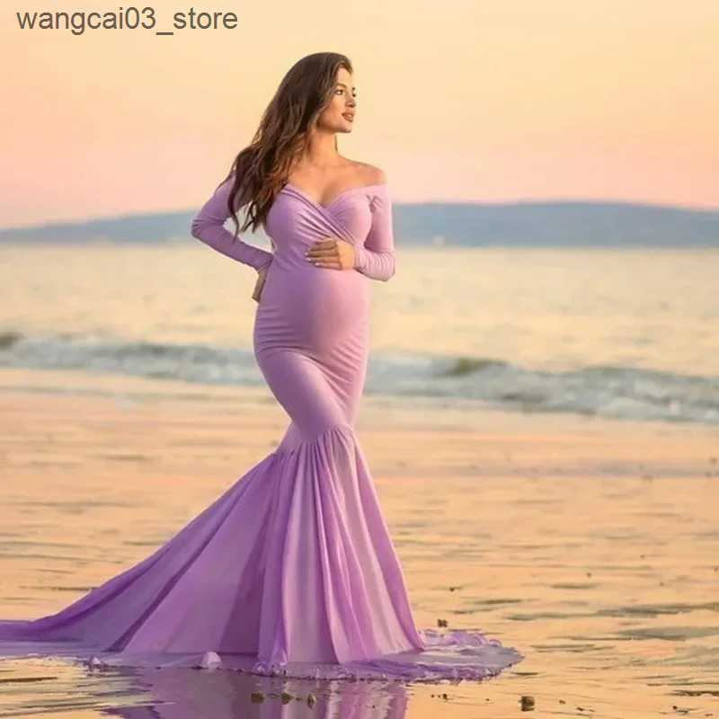 Maternity Dresses Mermaid Dress for Pregnant Women Maternity Dresses for Photo Shoot Photography Gown for Women Baby Shower L240910