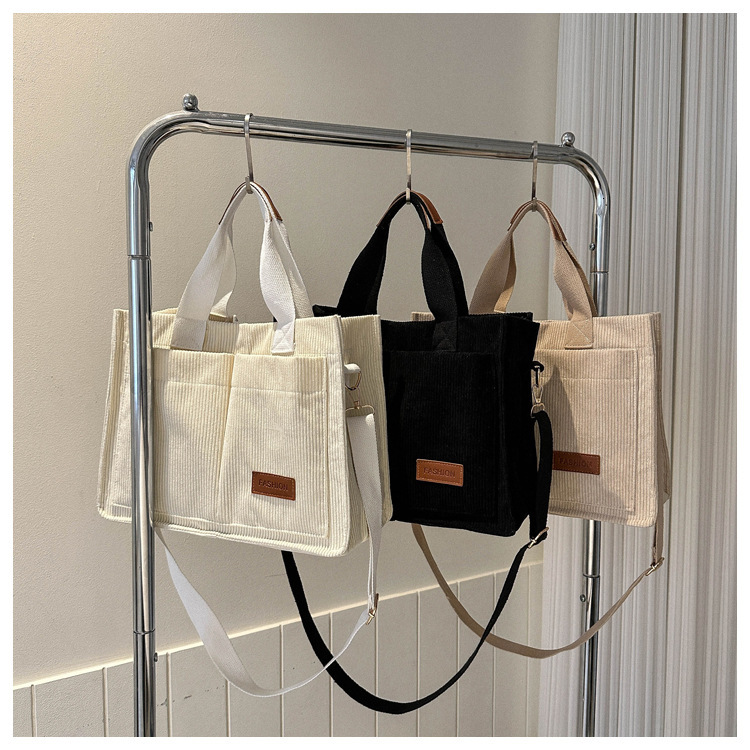 New Corduroy Large Capacity Handbag, Single Shoulder Crossbody Bag, Casual Fashion Versatile