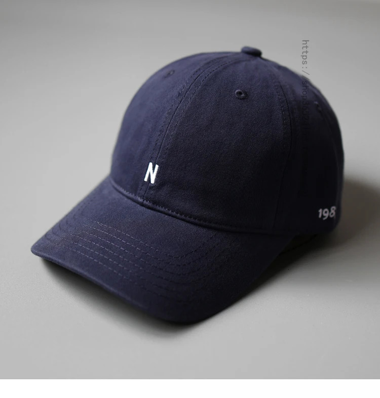 Japanese style soft top baseball cap for women simple lowercase letters inlaid with peanut hat street casual sun men 241009