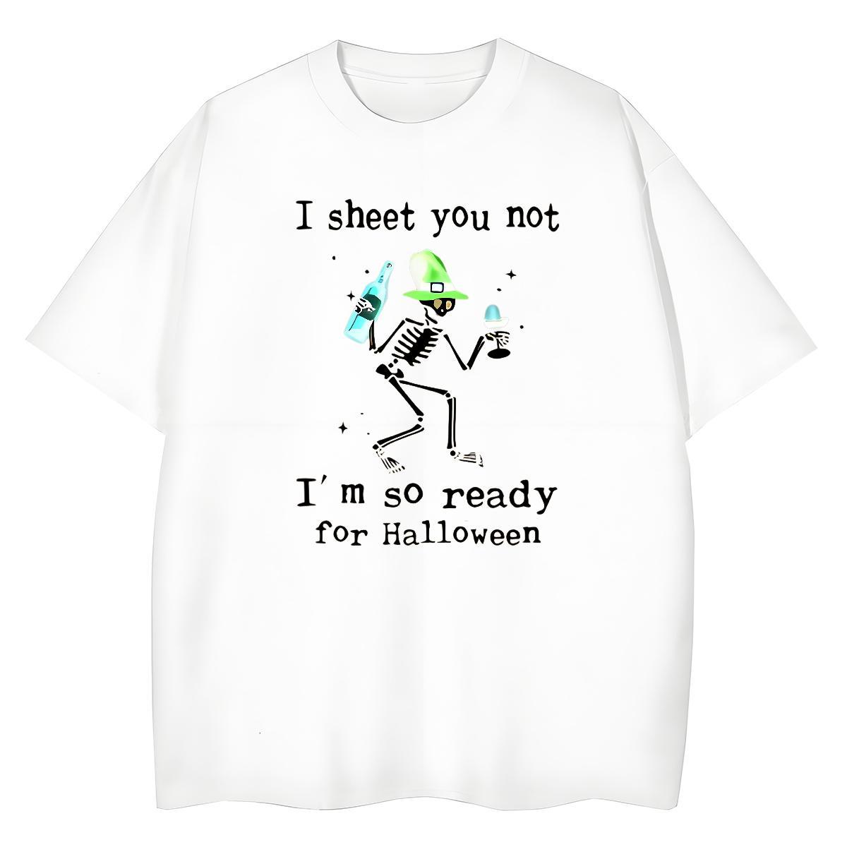 Fashion Casual T shirt 230g 100% Cotton Short sleeve Soft Hip Hop halloween Unisex Tshirts Loose fit DIY Printed Tee Shirt