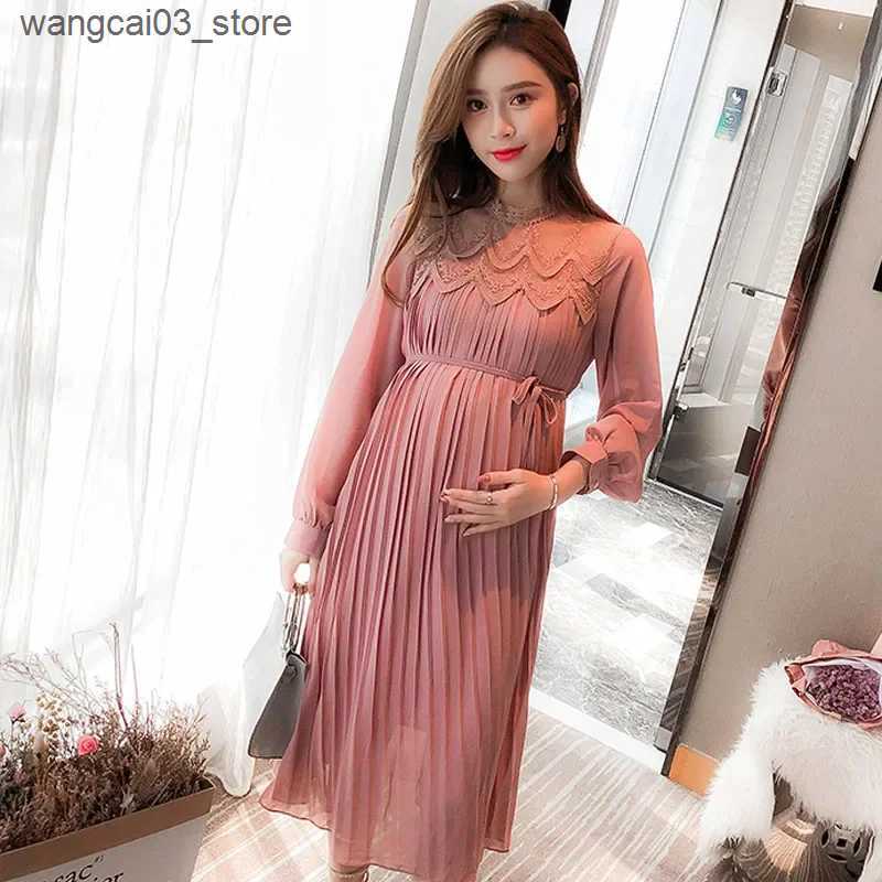 Maternity Dresses New Fashion Maternity Dresses Spring Autumn Long Pregnancy For Pregnant Women Dress Casual Clothes Plus Size L240910