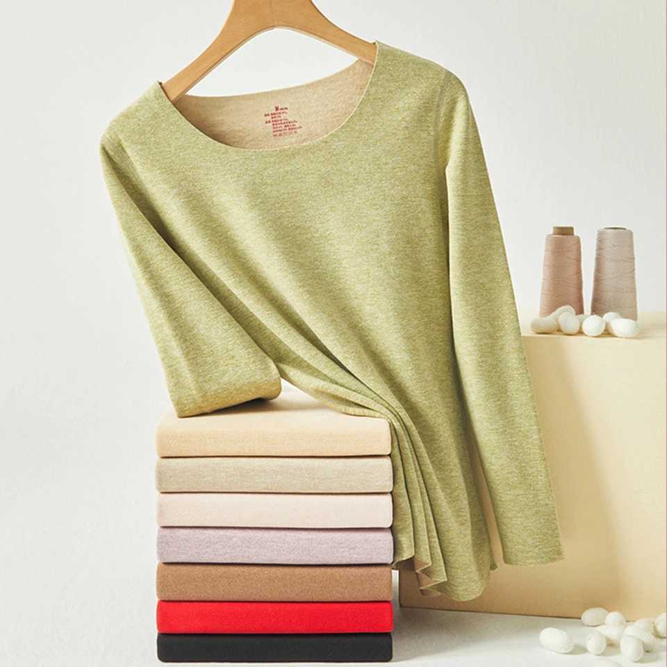 Women's Thermal Underwear Women s Thermal Underwear Sets Round Neck Long Johns Winter Warmth Thick Seamless Lingerie Plus Size Pajamas 2 Piece Su