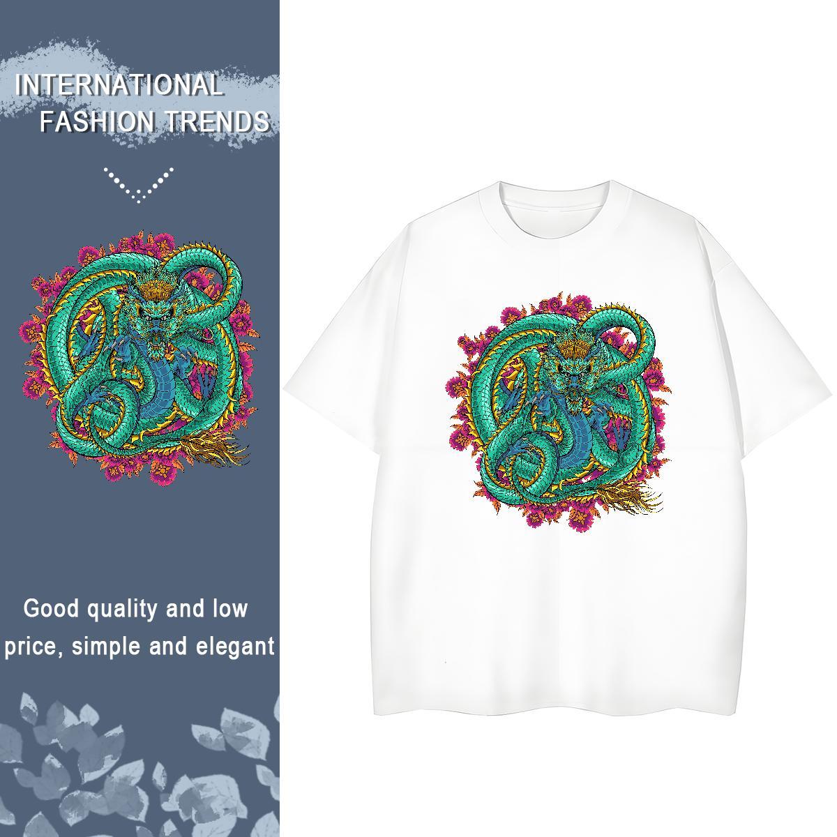 Casual New T-Shirts for Women 100% Cotton 230g Breathable Soft Outdoor dragon Woman Tshirt Free Shipping Custom Printed Tops Tees