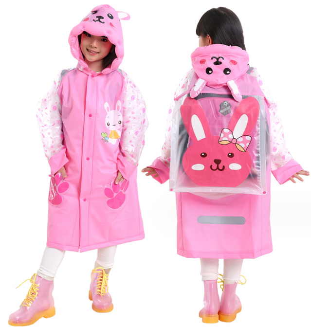 Children's raincoat with hat is durable and made of high-quality fabric