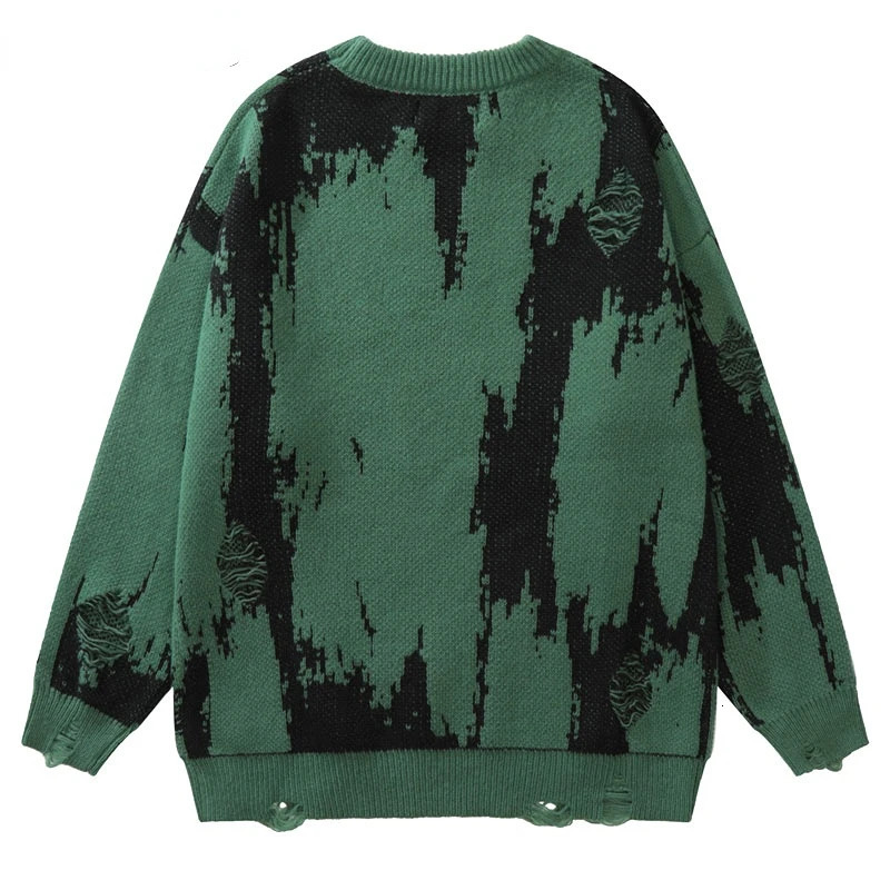 Y2K Retro Knitted Punk Gothic Street Clothing Sweater Mens Trend Harajuku Fashion Thick Warm Pull Mens Clothing 241007