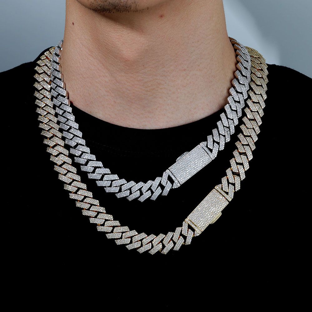 16mm Hip Hop 5A Zircon Miami Cuban Chain Necklace Jewelry 18k Real Gold Plated Jewelry