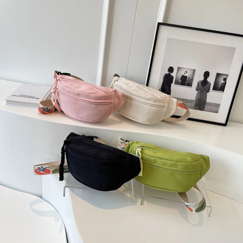 Fashion womens small cloth bag Korean fashion soft fabric cross body bag womens waist belt bag casual travel waist bag 241008