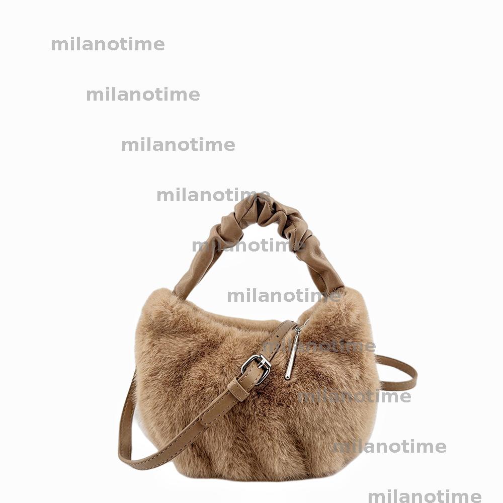 Women HandBag Luxury Lady Bucket Bag Fashion Crossbody Bag Colorful Ladies Bag Winter New Style Imitation Mink Fur HandBag Clutch Bag Plush Bag DYD241