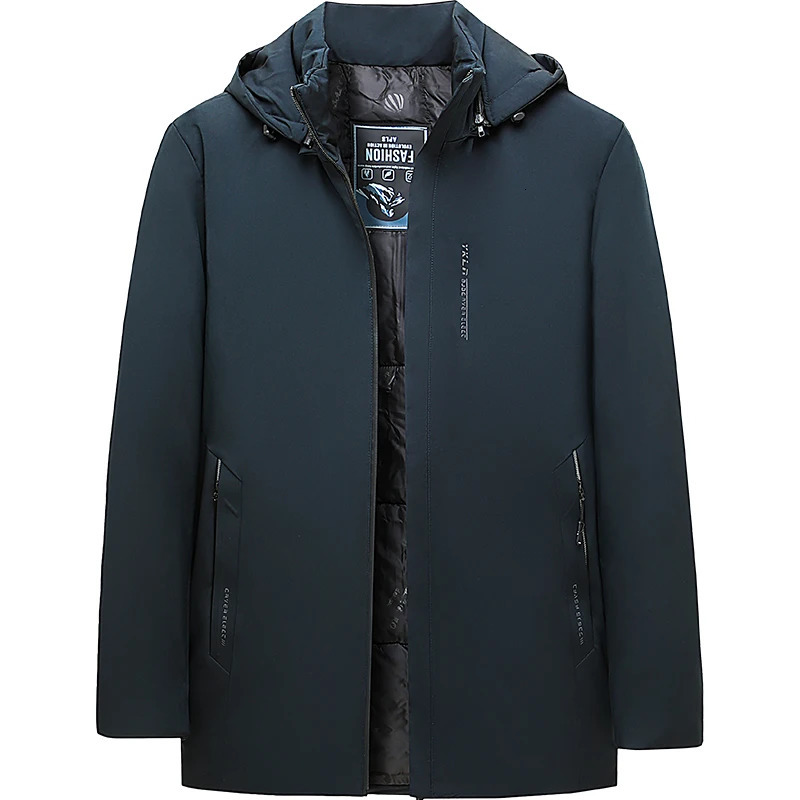 Warm long coat thick medium long coat mens warm coat winter inflatable jacket fashionable Parka coat mens winter warm coat 241007