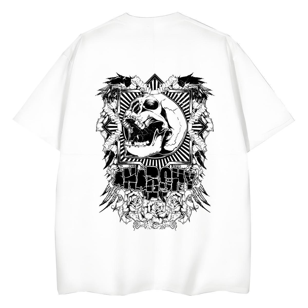 2024 Casual Woman T Shirts 100% Cotton 230g Breathable Crew Neck Casual Beach skull Tshirt for Man Woman Loose fit Plus Size Custom Tees Shirts