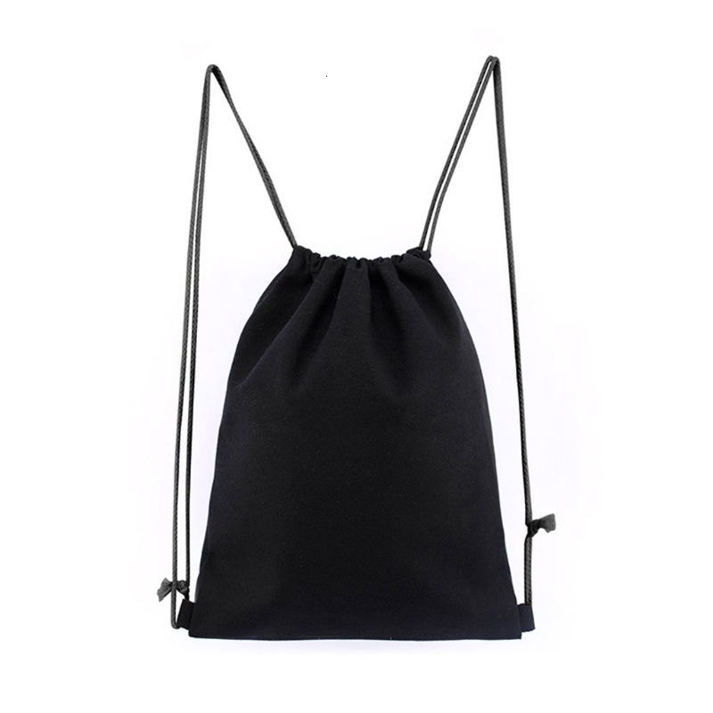 Simple Drawstring Backpack String Bag Sports Gym Sack for Men Women Breathable Cotton Canvas 240925