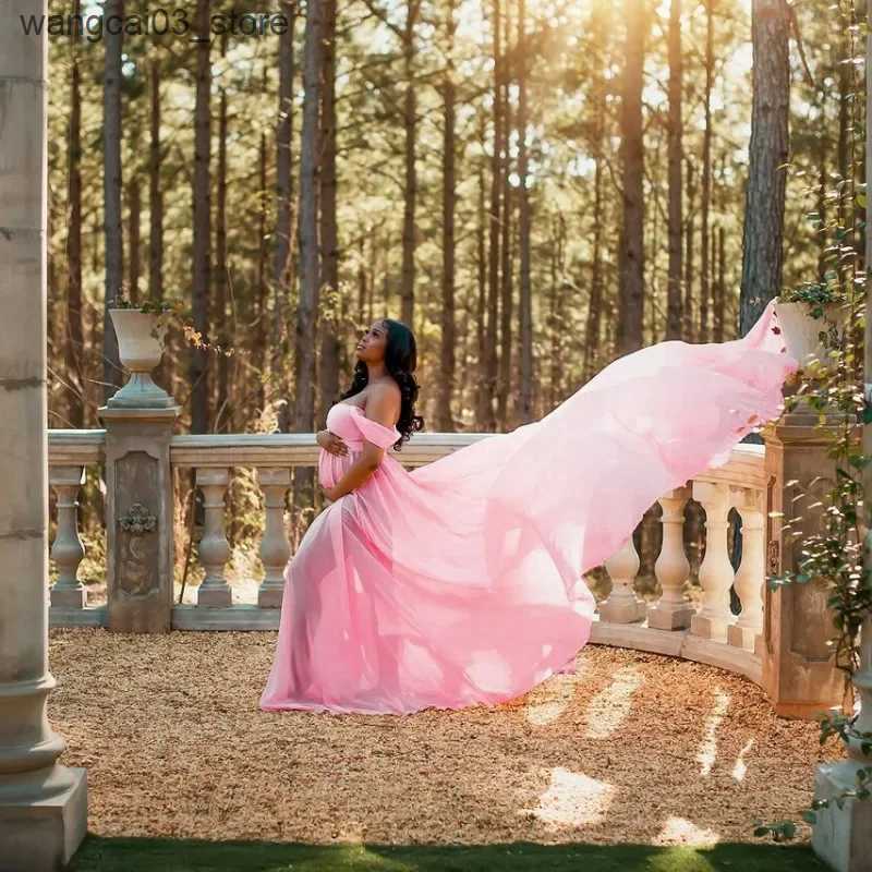 Maternity Dresses Sexy Maternity Evening Dresses Pregnancy Dress For PhotoShoot Chiffon Long Pregnant Women Maxi Gown Photography Prop Baby Shower L24