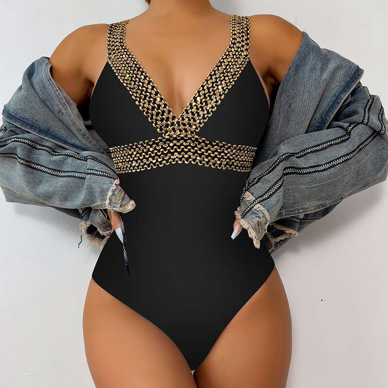2024 Sexy Women's Mesh Cut-Out Backless One-Piece Swimsuit Women