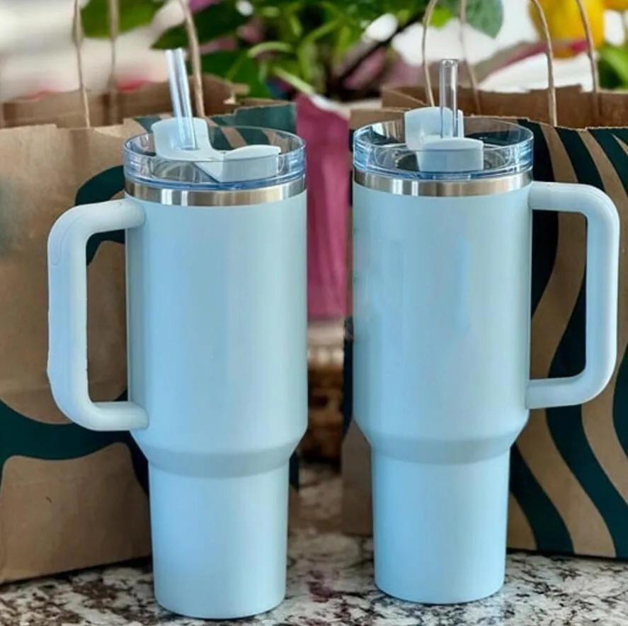 Christmas Magnolia Pink Rose Floral Cups 40Oz Stainless Steel Tumblers With Handle Lid And Straw Travel Car Mugs Clean Slate Warm Cool Serene Water Bo