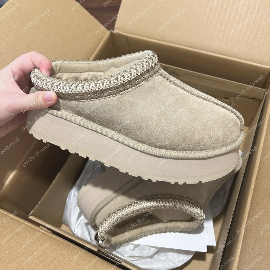 Designer Winter boots Women Men Tasman Slippers Slides Australia Boots platform Real Wool Tazz tasman Women Slipper Slides Black Chestnut Fur Winter uggsshoes