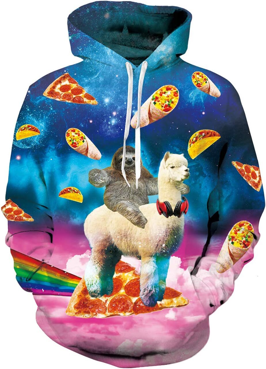 Hoodie for Mens Womens Unisex Cool 3D Fleece Liner Hoodies Upgrade Quality Pullover Novelty Print Sweatshirt With Front Pocket Trendy Fashion