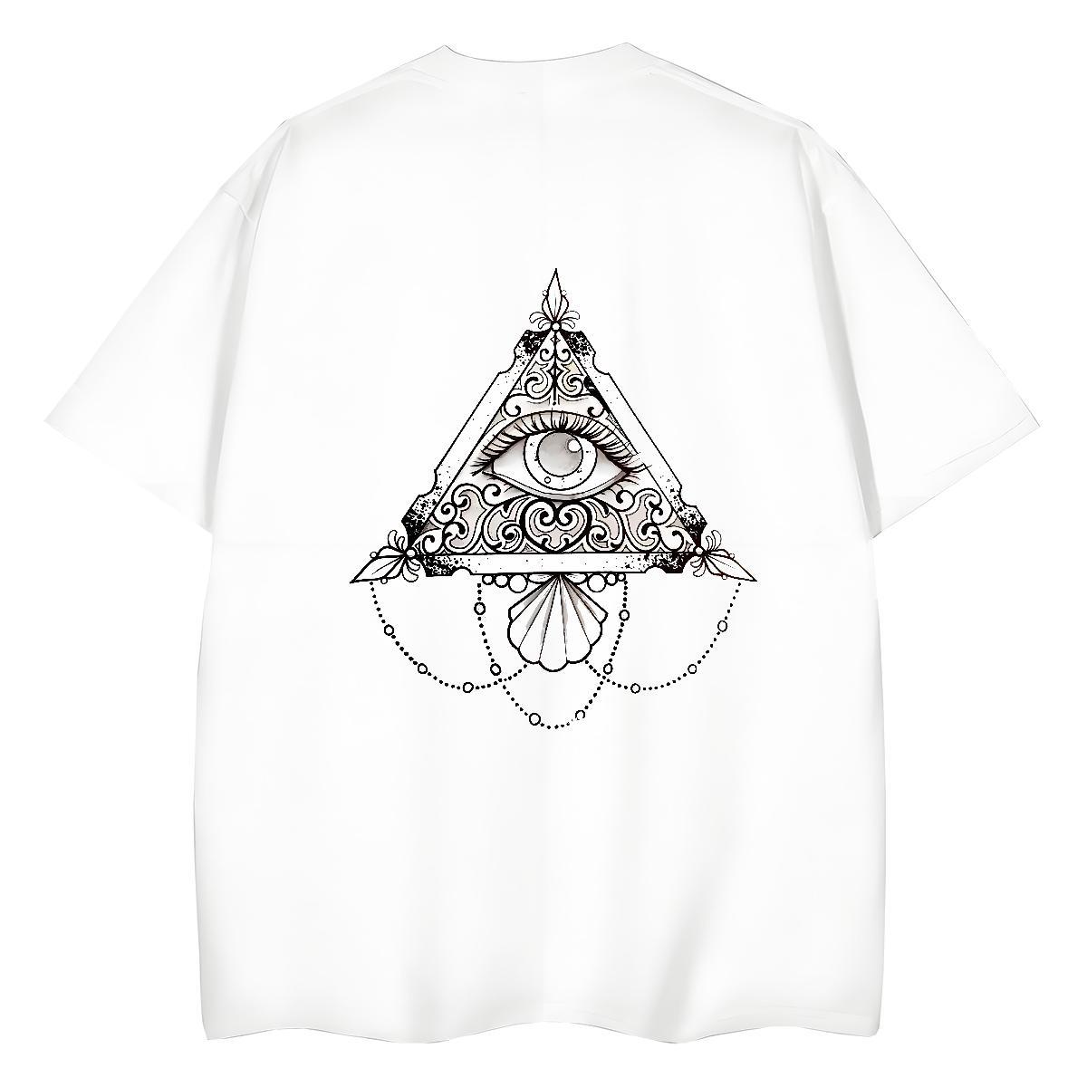 2024 DIY Woman T Shirts 230g Pure Cotton Breathable Short Sleeve Casual Sport eye of the devil Woman Tshirt Comfortable Black White Tees