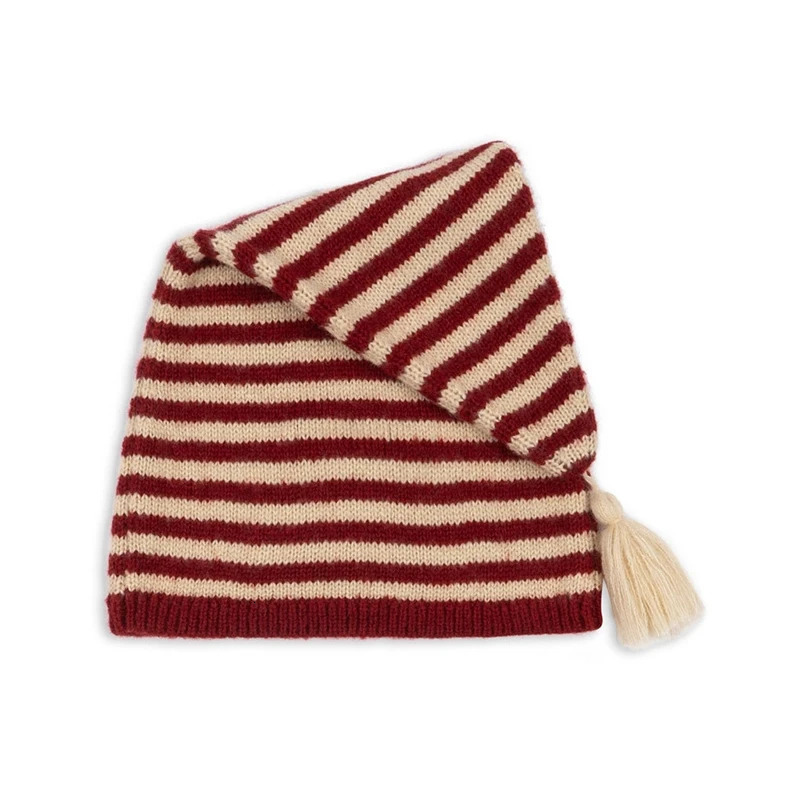 Autumn Winter Girls Knitted Cardigan Childrens Christmas Knitted Hat Baby Red Strawberry Beret Childrens Christmas Clothing 241008