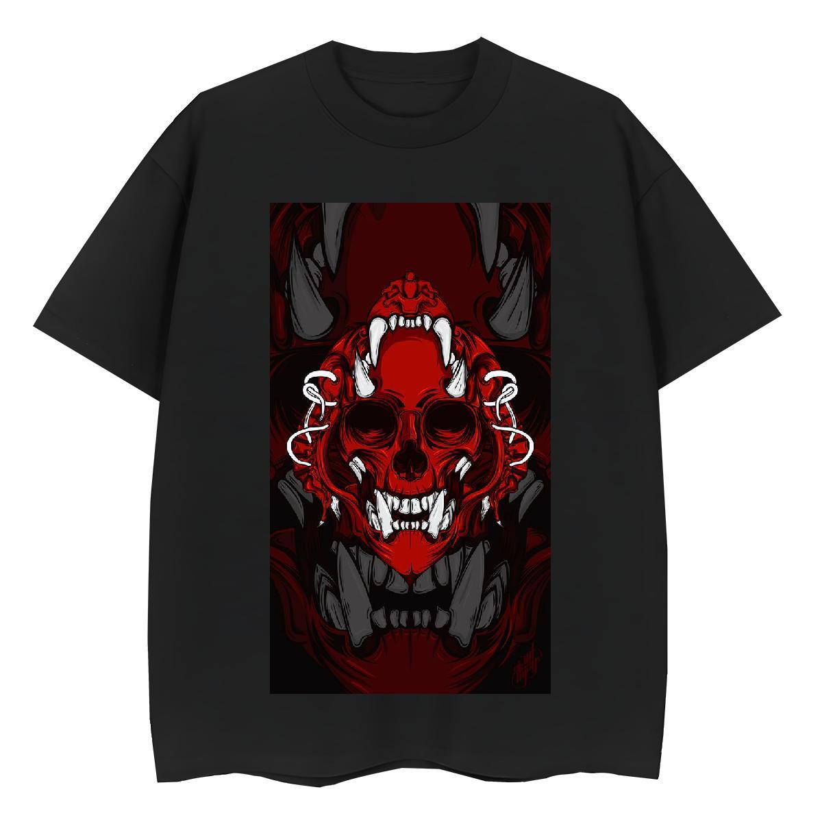 New Arrival Womens T Shirts 100% Cotton 230g Short sleeve Soft Sports Casual skull Womens Tshirts Popular Cartoon Printing L-4XL Top Tees