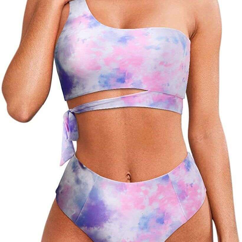 2023 Women's New Single Shoulder Strap Bikini Split Vest Swimsuit