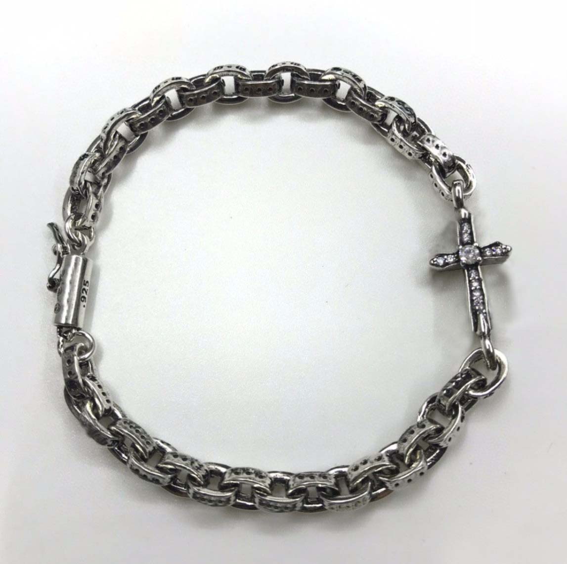 Unisex Silver Cross Bracelet - Punk Style Hip Hop Rock Jewelry Gift