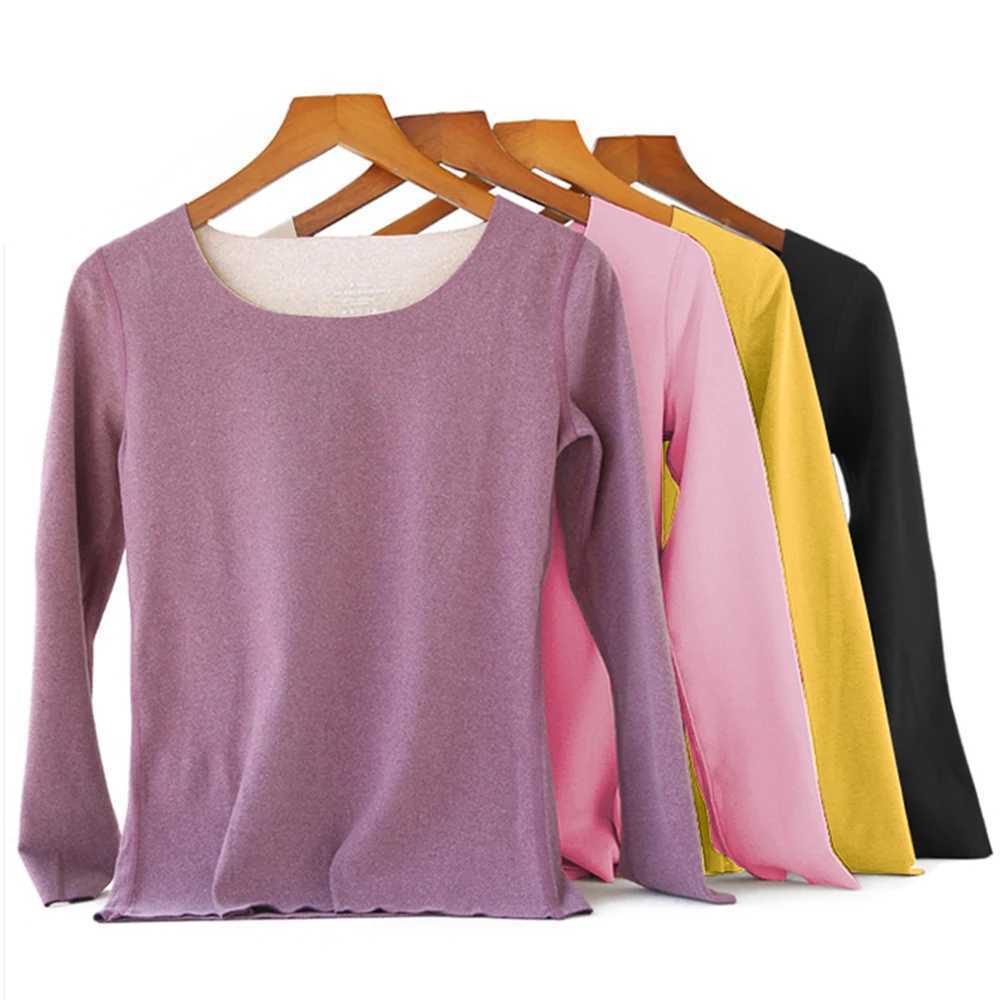 Womens Thermal Underwear Thermal Underwear Sexy Warm Long Johns For Women Flce High Elastic Seamless Bottoming Tops Pants 2 Piece Sets Thermos Clothin