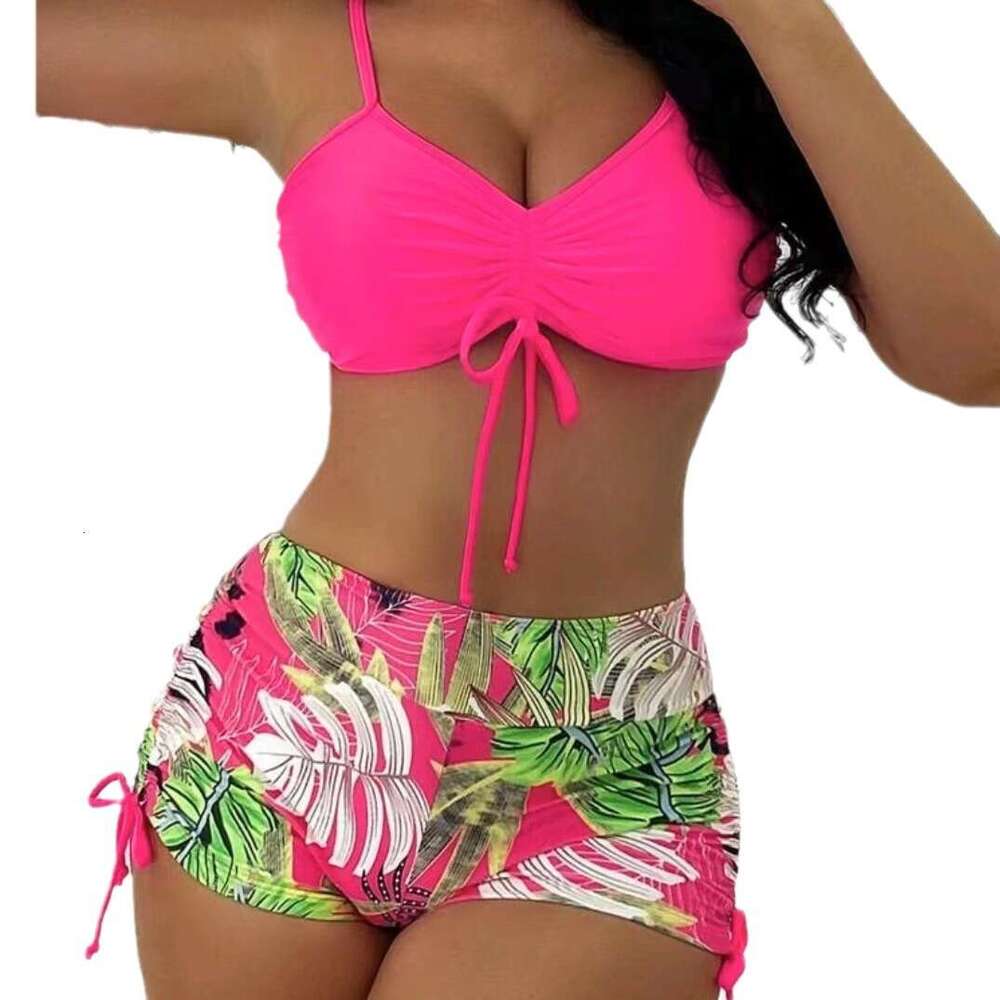 2024 New Sexy Solid Color Multi-Color High Waisted Bikini Women's Swimsuit