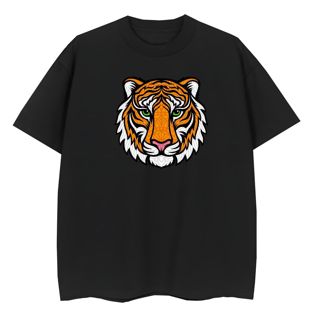 Fashion Casual T-Shirts for Women 230g Cotton Short Sleeve O-Neck Beach tiger Couples T Shirts 5A Custom Printing Tees Shirts