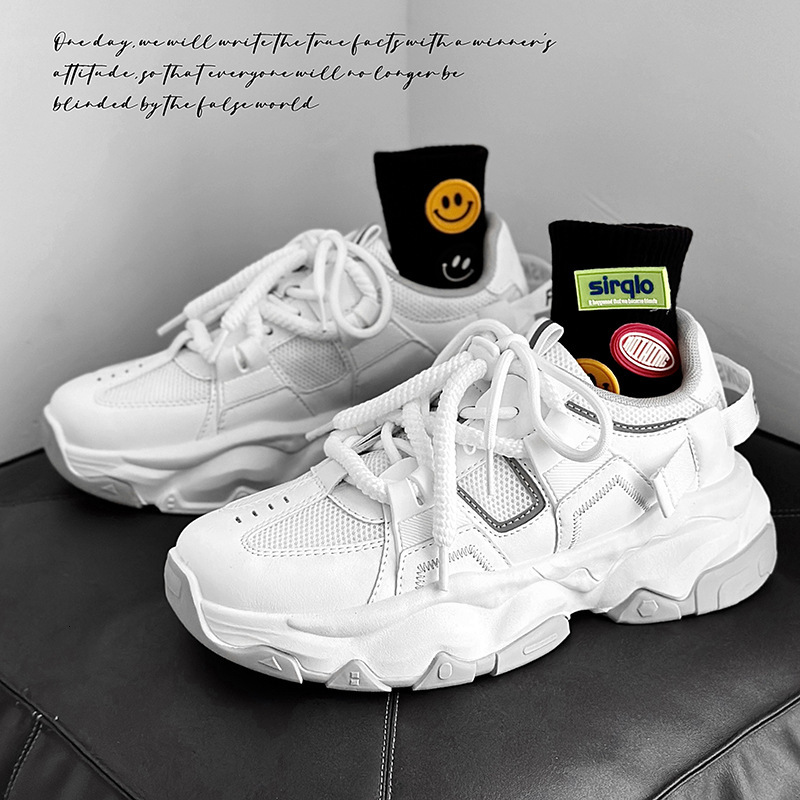 Men Shoes Designers Sneakers Fashionable Korean Trend Breathable Thick Bottom Mesh Casual Sports Shoes
