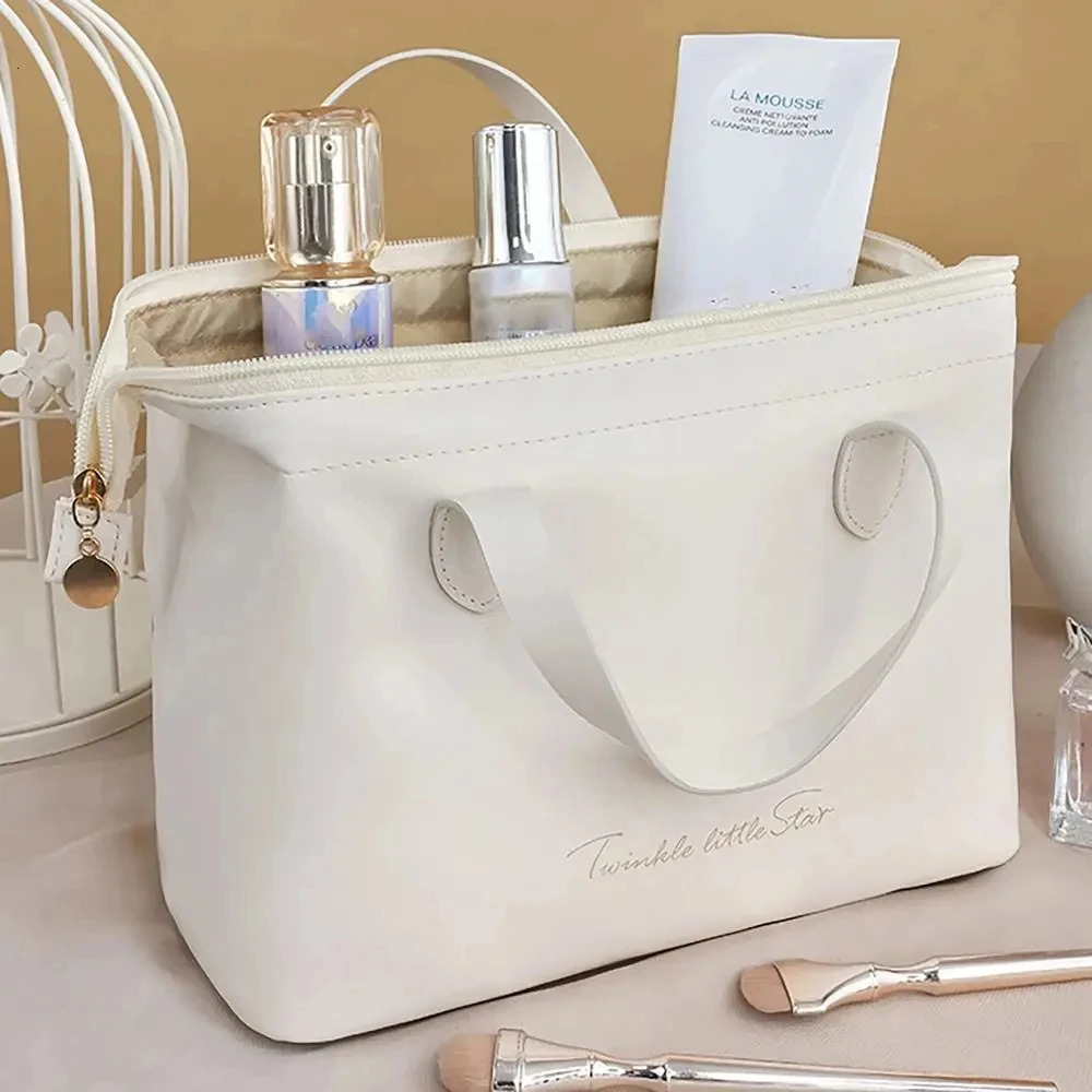 Large capacity travel makeup bag portable PU makeup bag womens waterproof bathroom wash bag multifunctional toilet kit 241008
