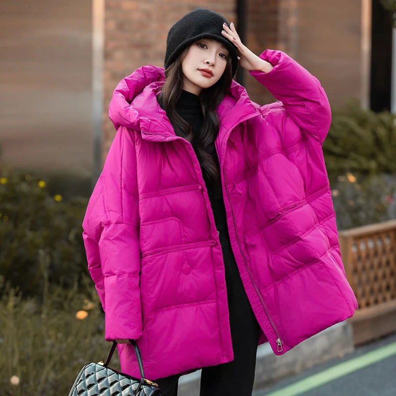 Loose hooded womens casual Parka jacket warm jacket loose and comfortable seven color n autumn and winter collection 241009