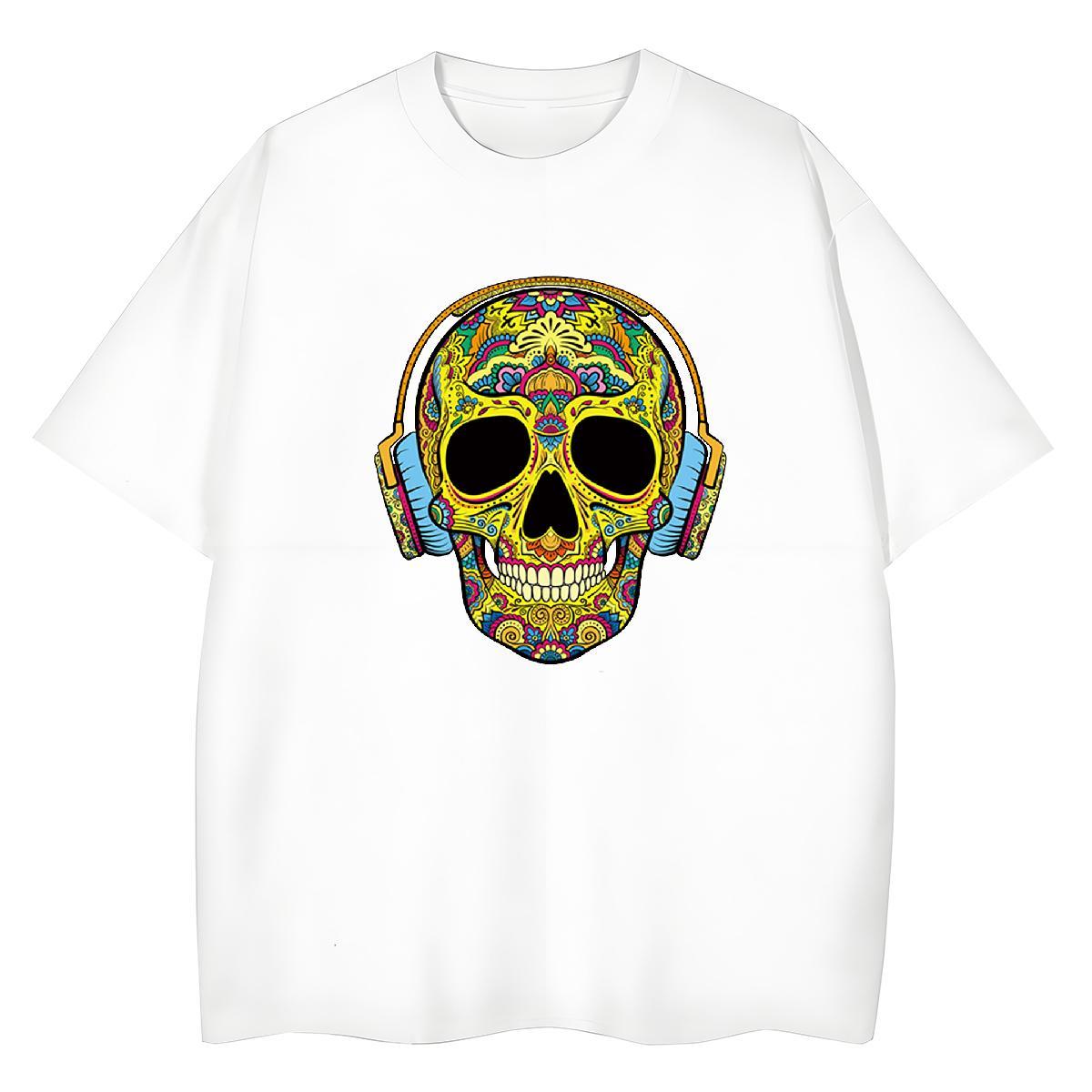 TOP Quality T shirt 100% Cotton 230g Breathable Crew Neck Casual skull Lady T shirt Designer Oversized L-4XL Top Shirts