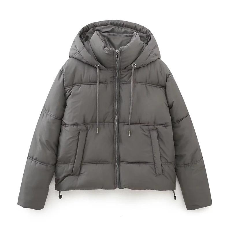 Women Winter Coat Vintage Loose Hooded Cotton Padded Jackets Fashion Warm Thick Parkas Female Outerwear Casual Womens Clothing 240930