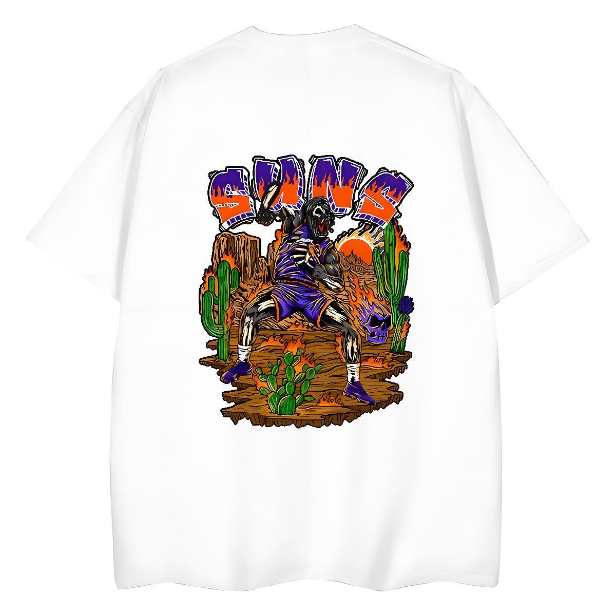 2024 T-Shirts for Women 230g Cotton Breathable Crew Neck Hip Hop Street skull Woman Tshirt Designer DIY Anime Printed Polos