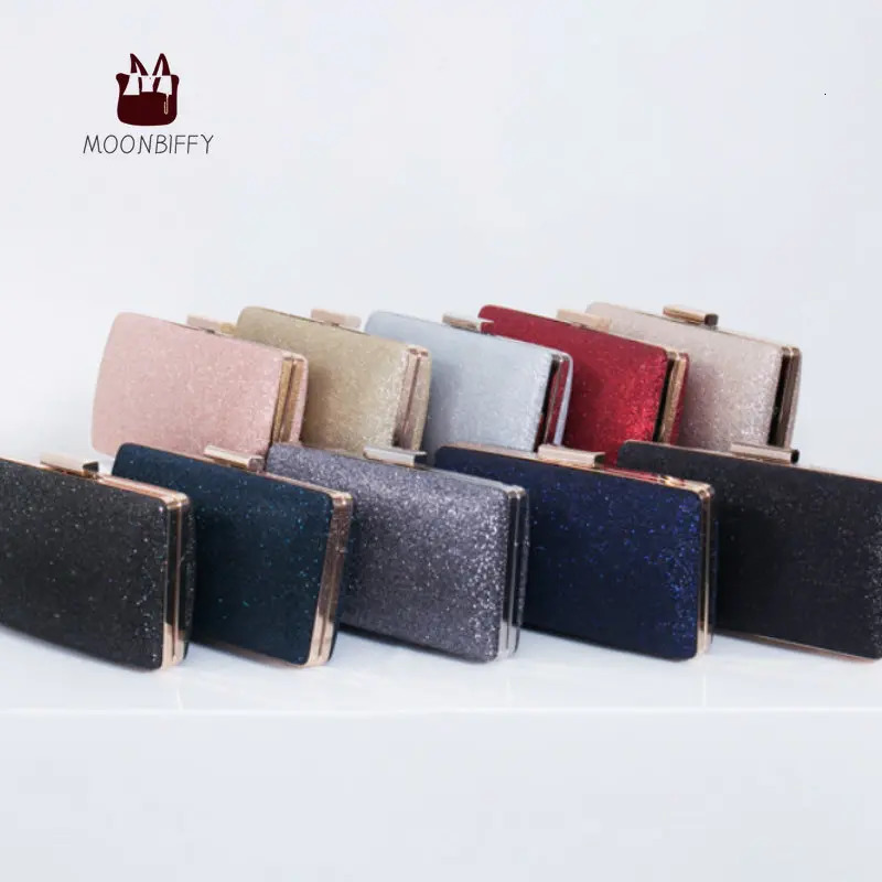 Ladies Evening Clutch Bag Sequin Female Crystal Day Wedding Purse Party Banquet BlackGold Silver 240925