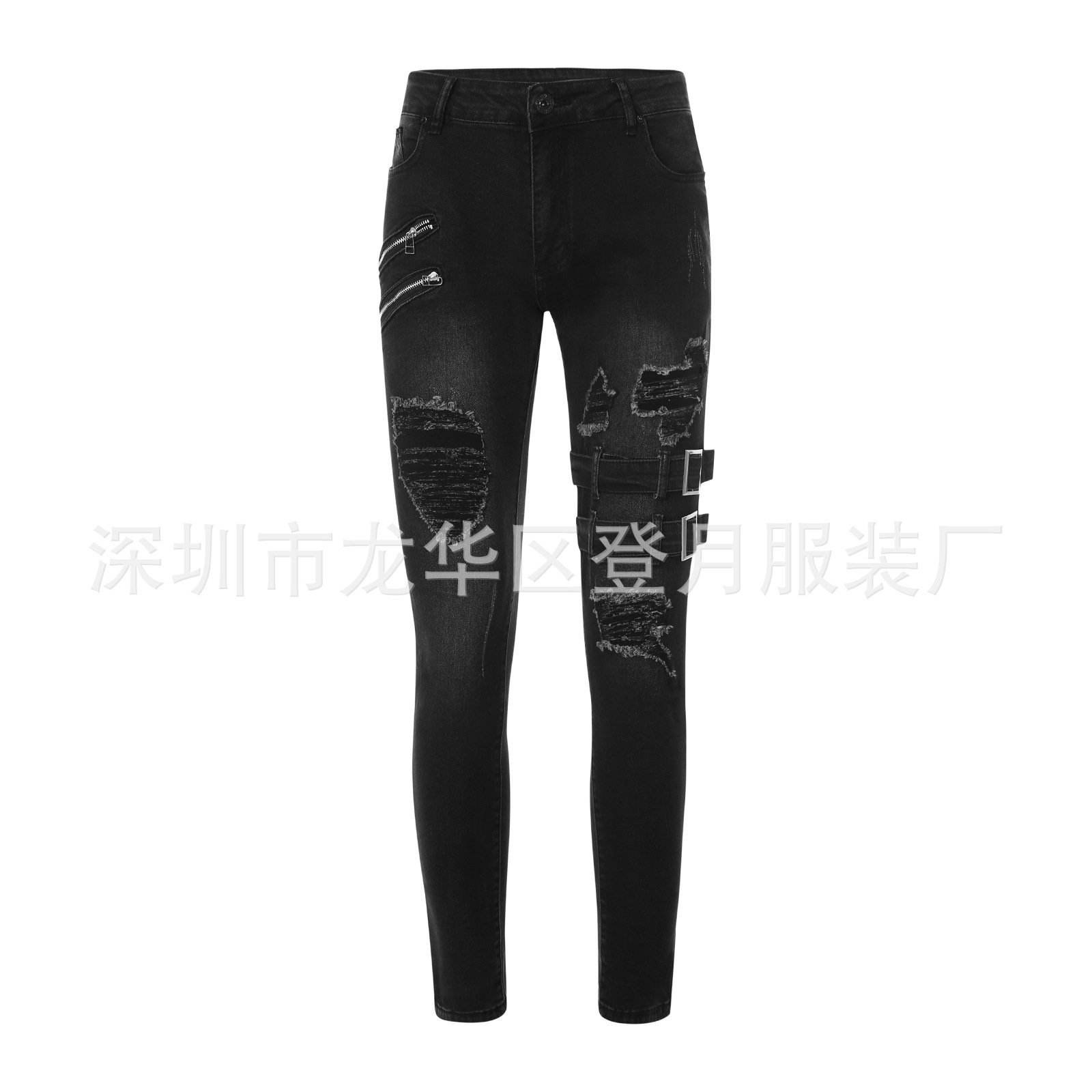 2024 exclusive for european and american new motorcycle personalized fashion wish exclusive for elastic small foot jeans