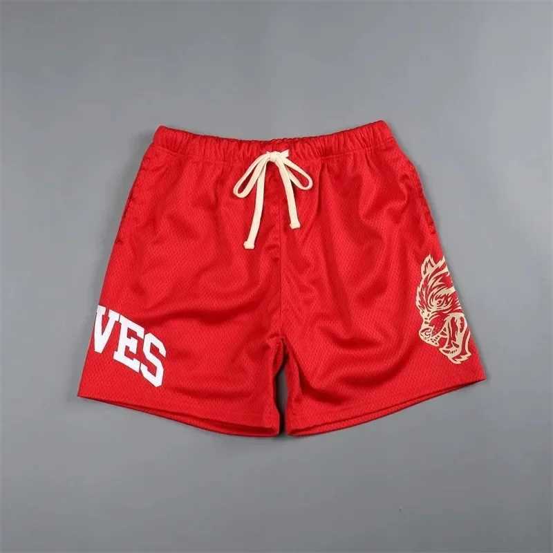 Mens summer sports and fitness training shorts SQ sports trend Lin-S pants mesh breathable shorts running beach pants W241010